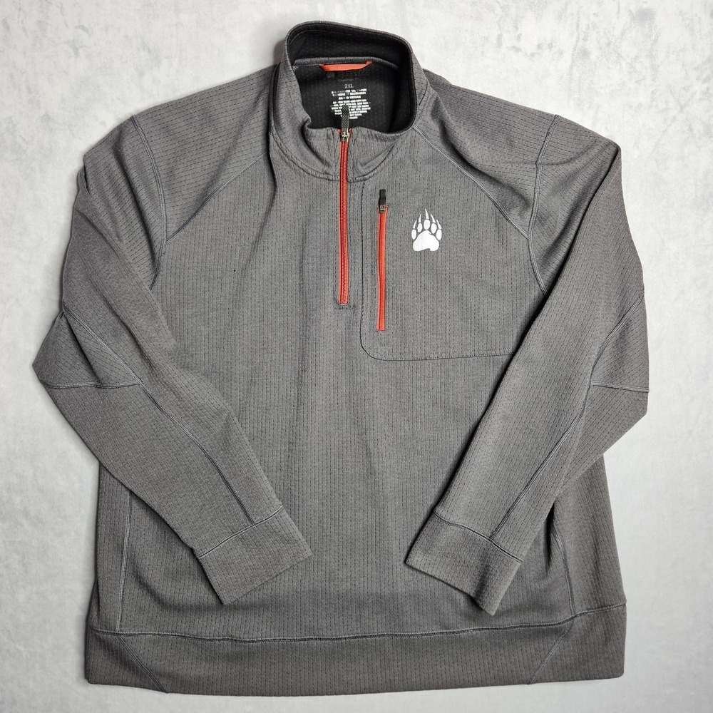 Alaskan Hardgear Sweatshirt Mens 2XL Standard Gray Swing Dog 1/4 Zip Mock Neck